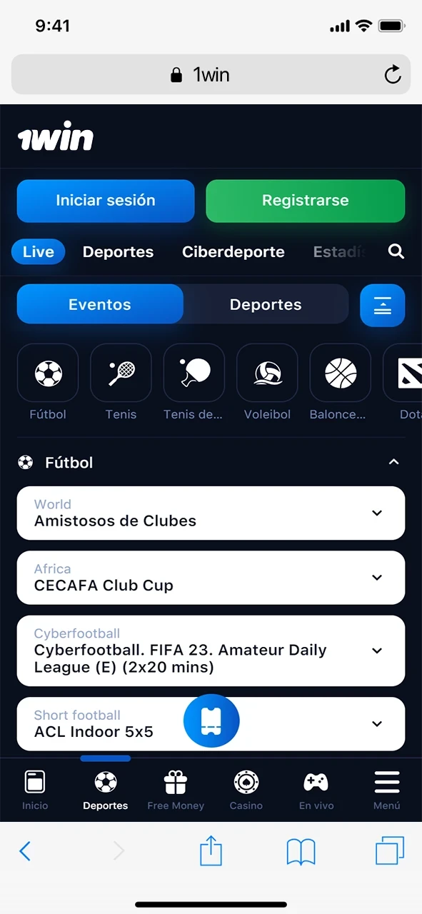 Abre la aplicación 1win para ingresar a tu cuenta.
