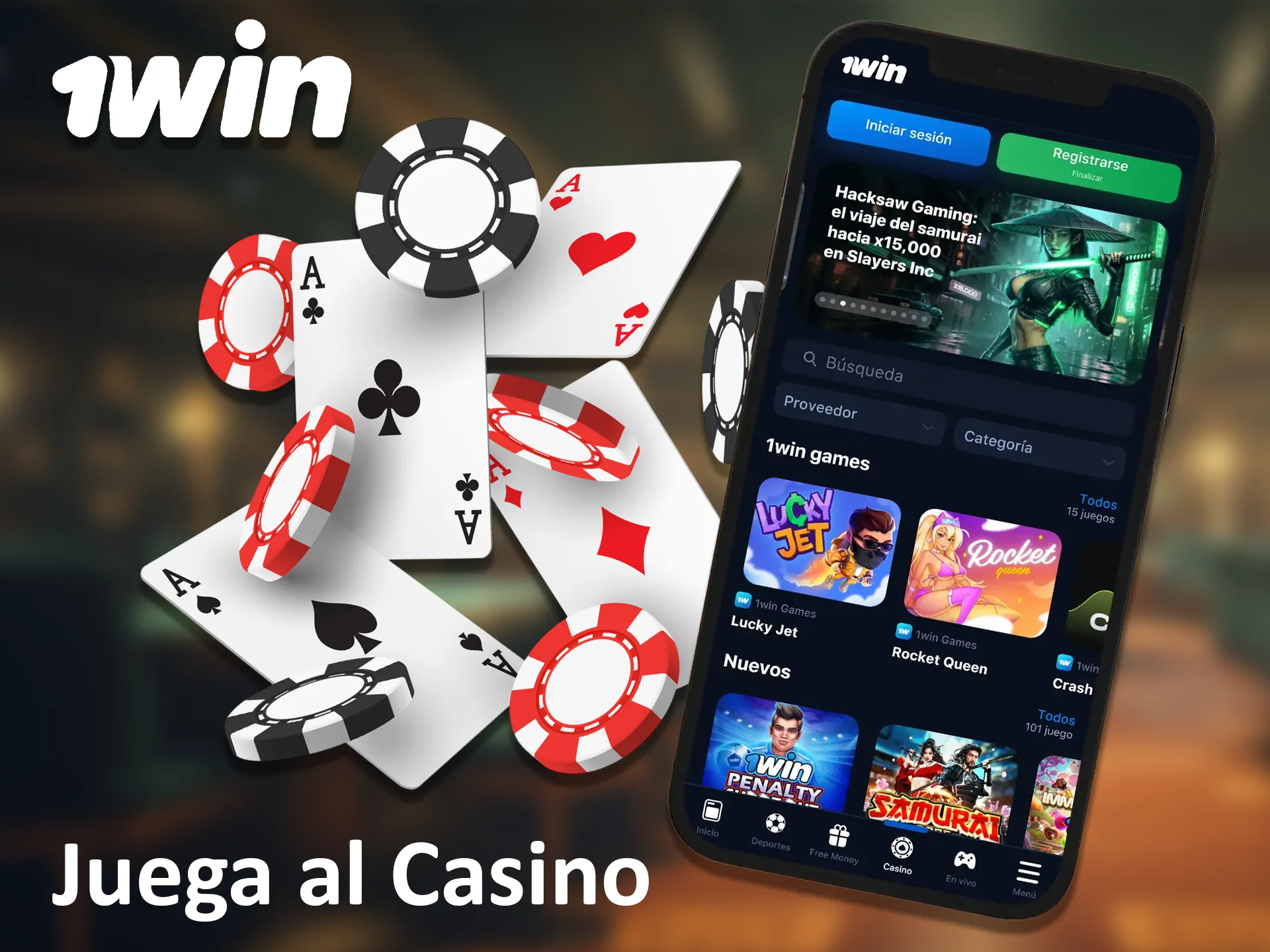 En la aplicación 1win puedes jugar a todos los juegos de casino populares.