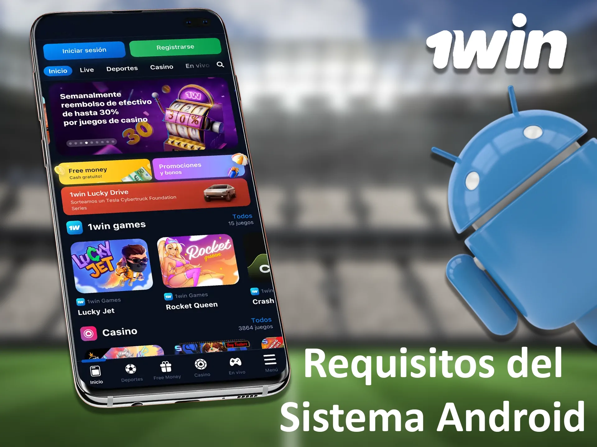 Utilice la app 1win solo si cumple los requisitos de sistema especificados.