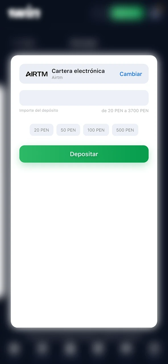 Elija el método de recarga 1win que más le convenga.