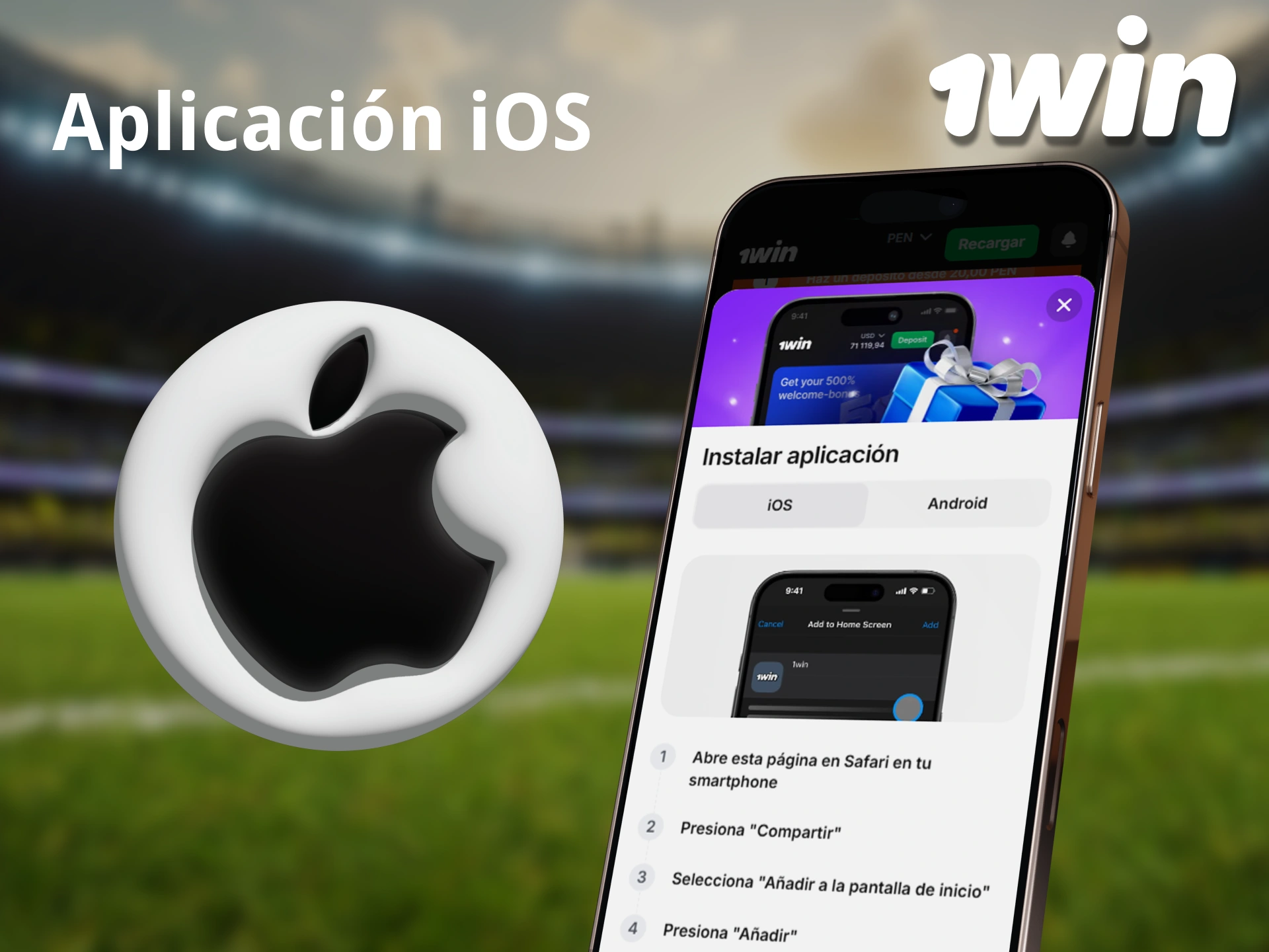 Instala la aplicación 1win en tu dispositivo iOS siguiendo estas instrucciones.