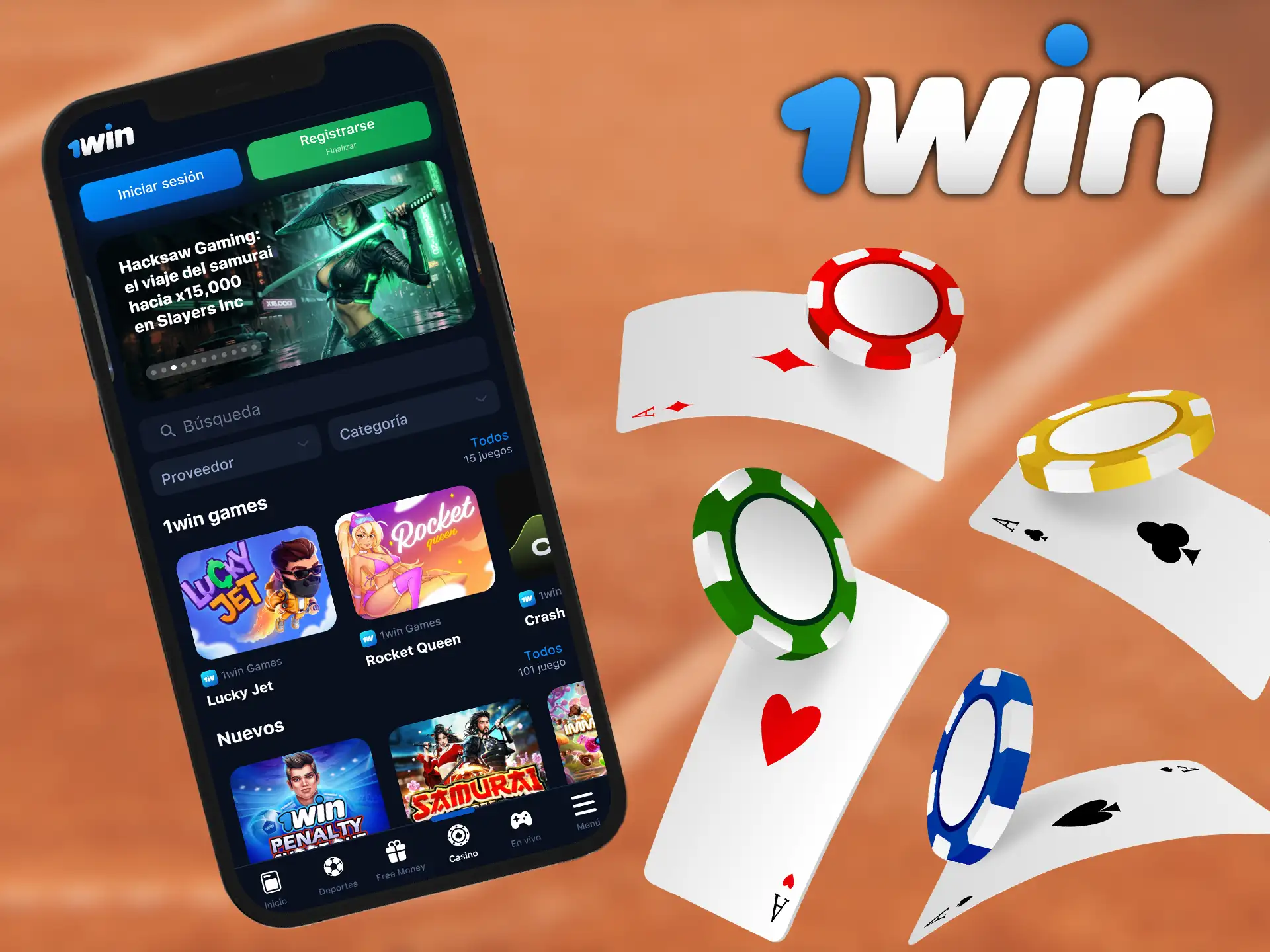 En la aplicación 1win puedes jugar a todos los juegos de casino populares.