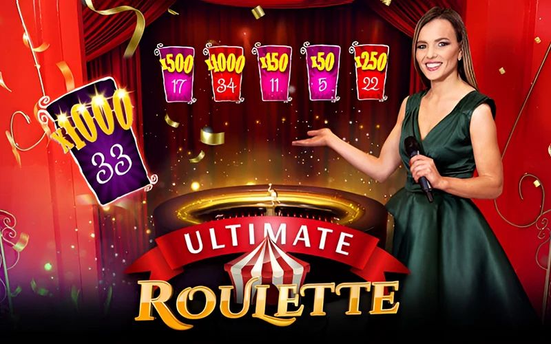 Ultimate Roulette combina la ruleta europea y la americana en el sitio web de 1win.