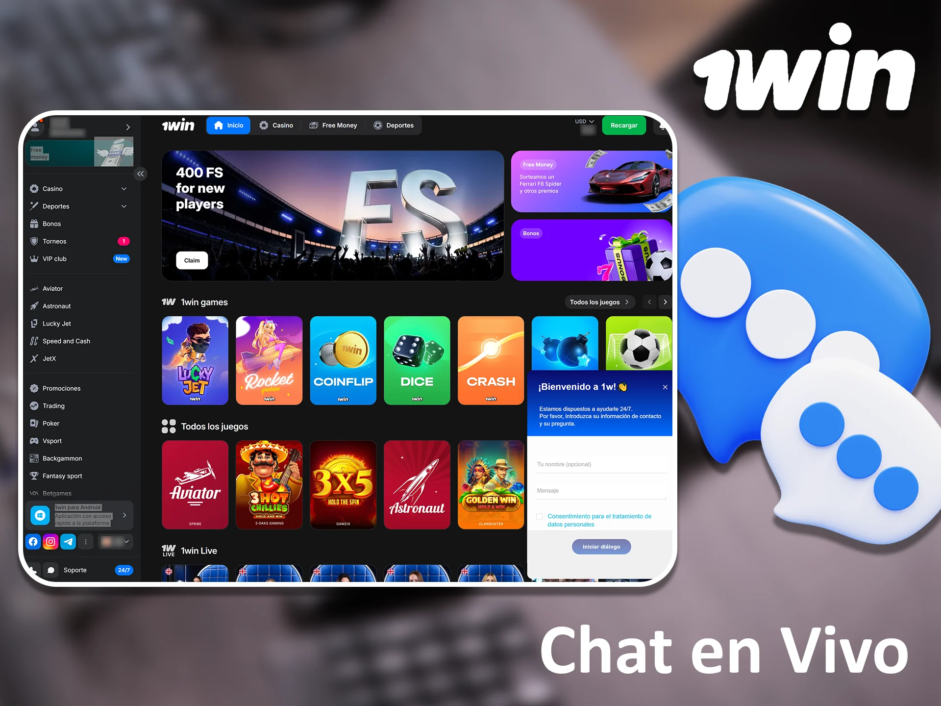Con el chat en directo de 1win, los clientes pueden aclarar sus dudas inmediatamente.
