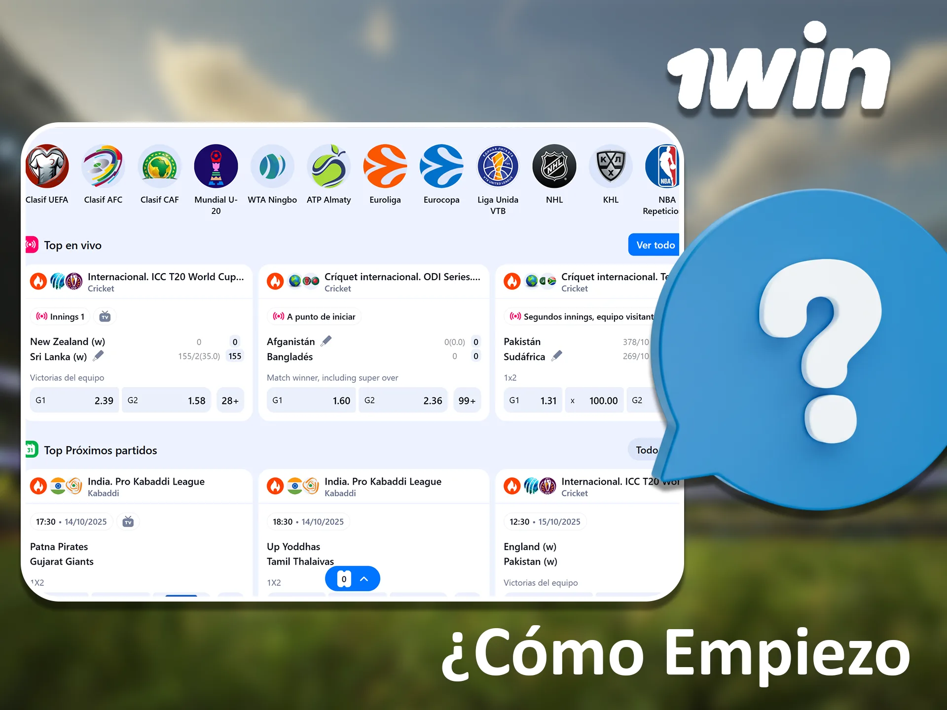 Aprenda a realizar su primera apuesta en 1win.