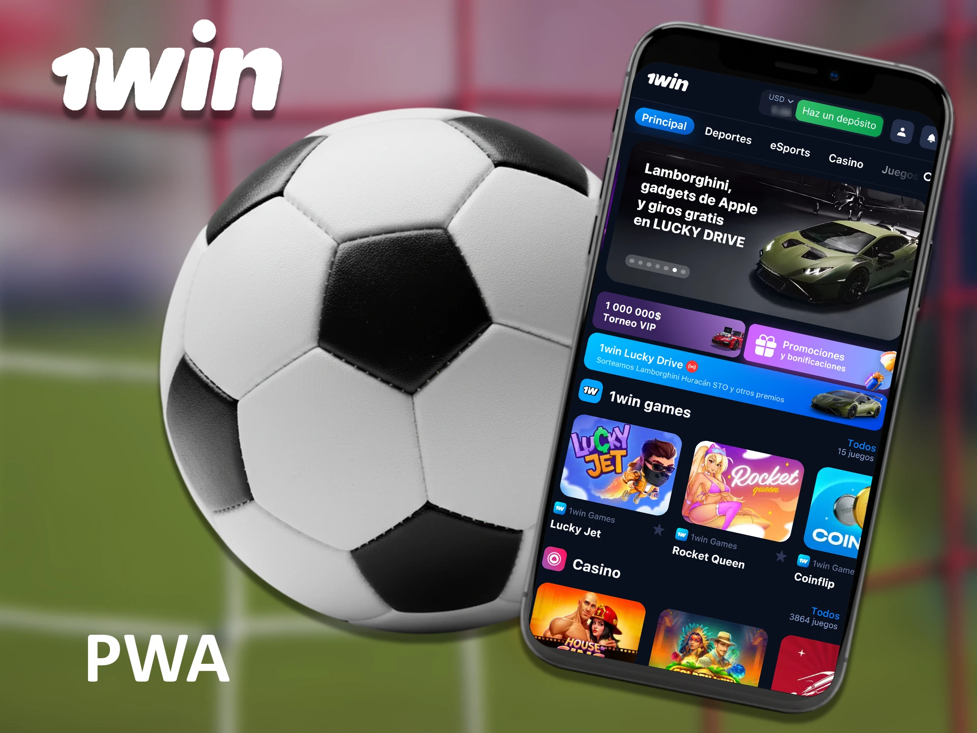 Con nuestra versión PWA, podrás jugar a 1win sin ocupar espacio en tu dispositivo.