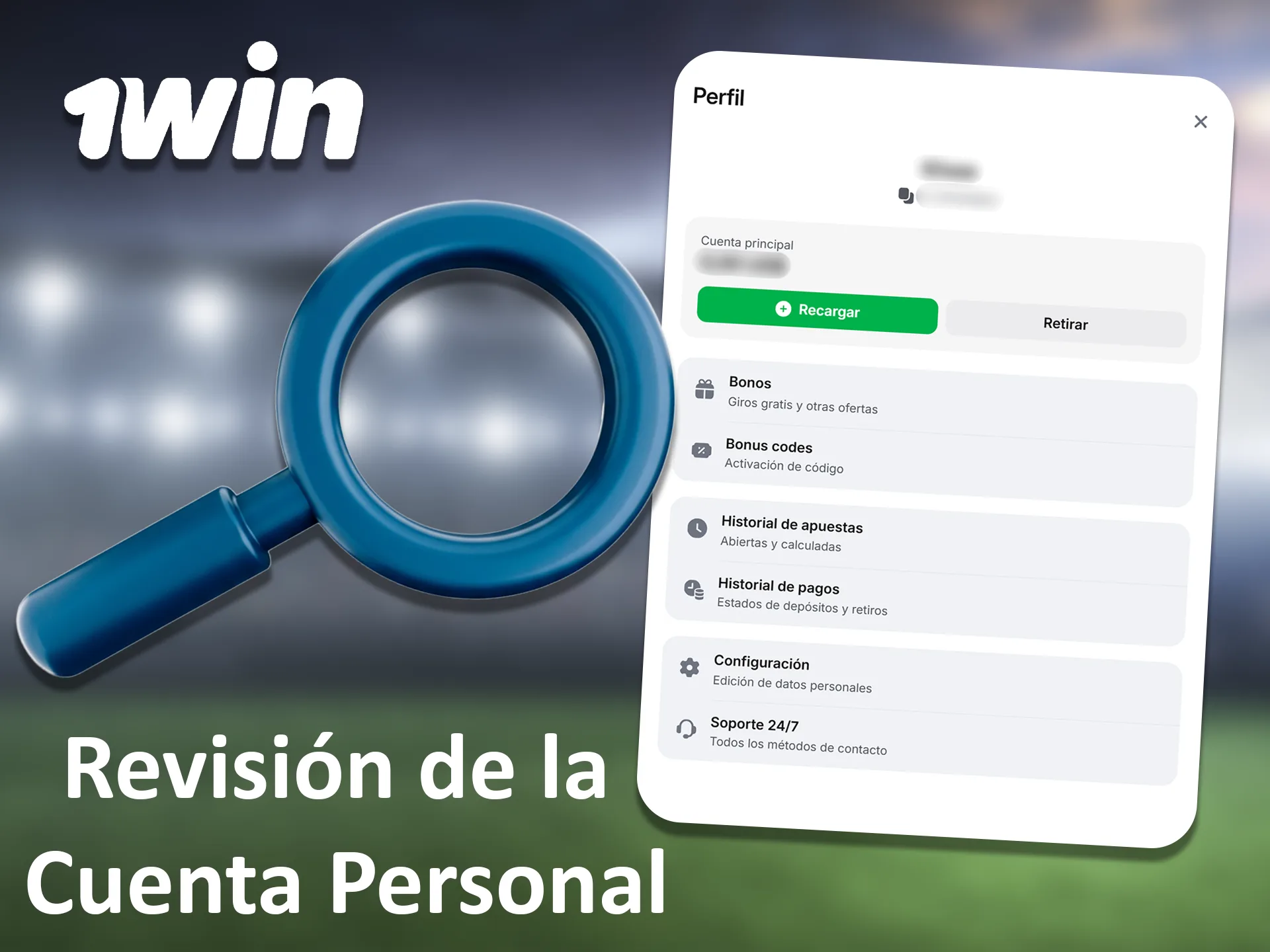 Una vez registrado en 1win, podrá modificar los ajustes de su cuenta.