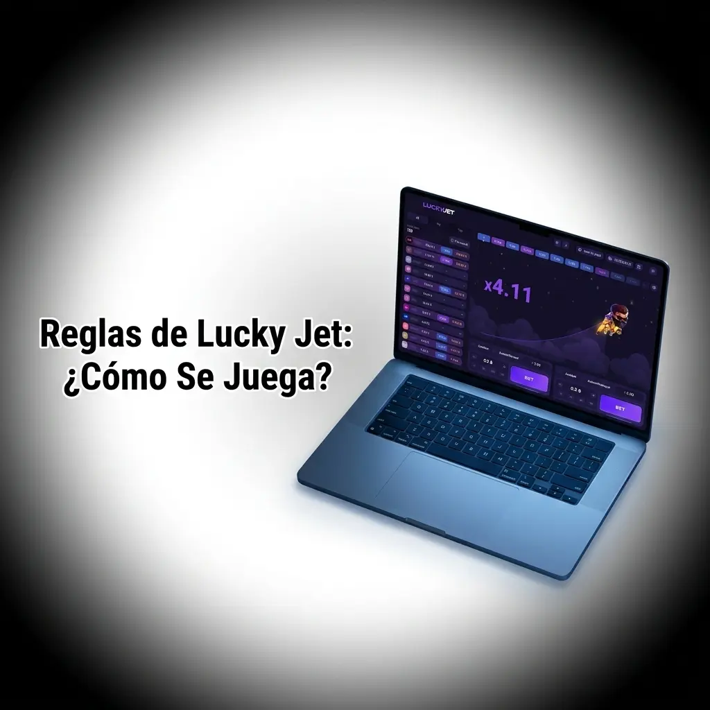 Reglas de Lucky Jet: personaje Lucky Joe volando con multiplicador en pantalla, juego de predicción con retiro manual