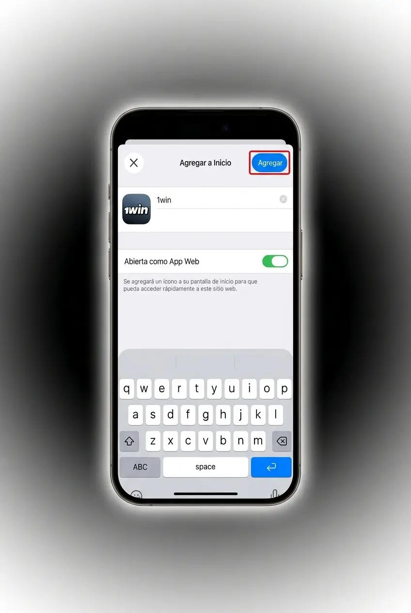 Pasos para descargar la app de 1win en iOS desde Safari e instalarla en pantalla de inicio