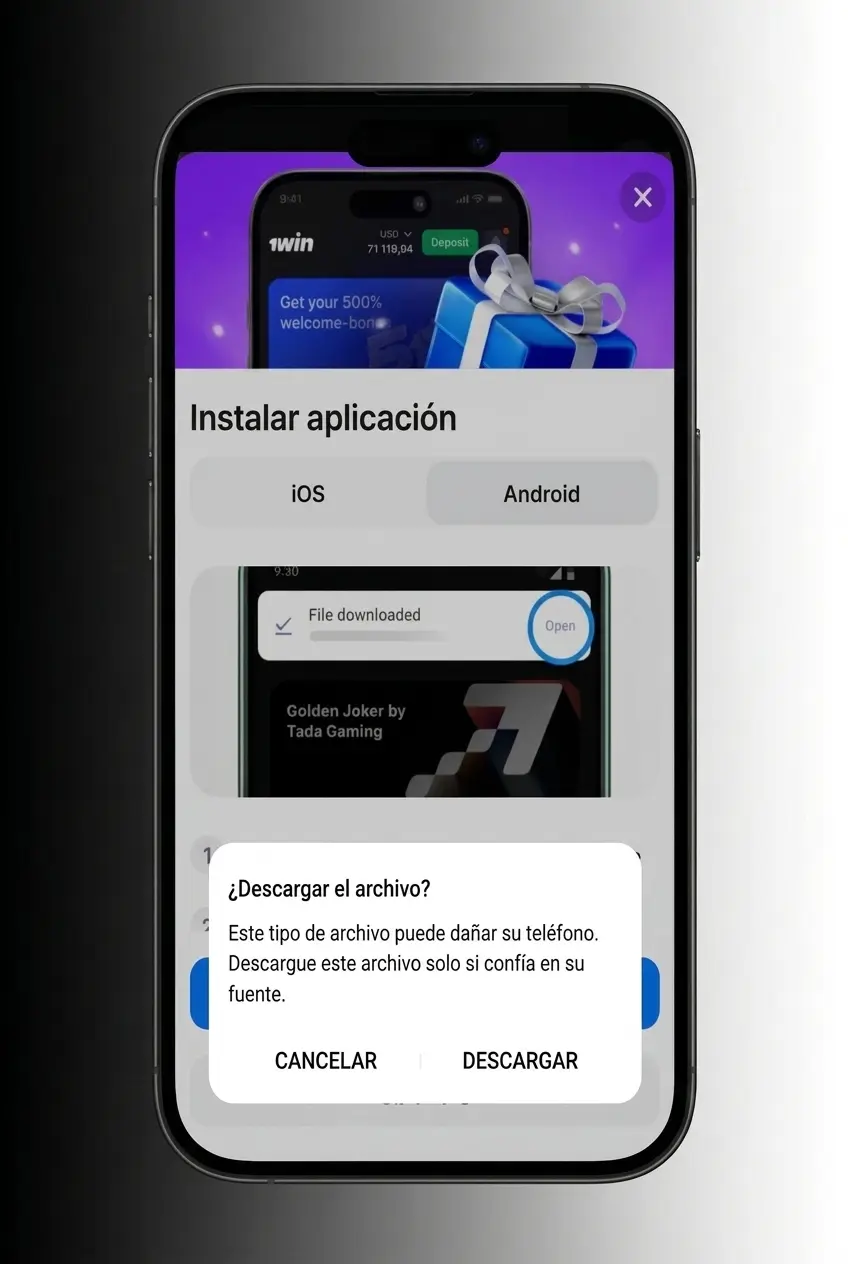 Pasos para descargar e instalar el APK de 1win en Android y jugar Lucky Jet