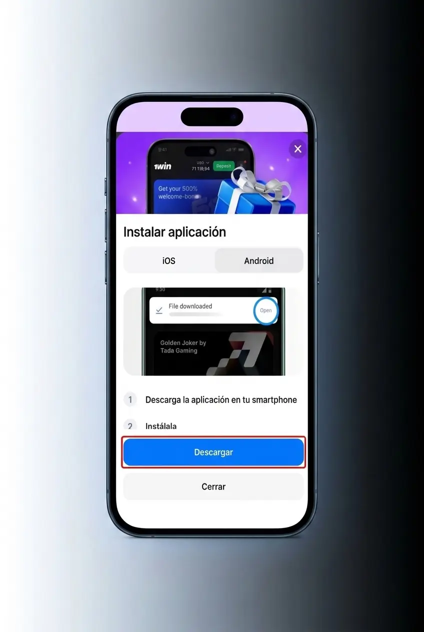Guía en 4 pasos para descargar e instalar el APK de 1win en Android y jugar Rocket X